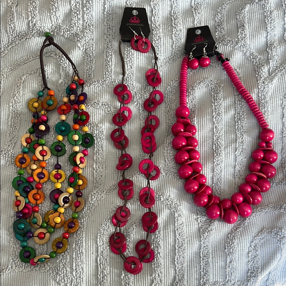 Colorful Beaded Necklace Set $7 for all 3